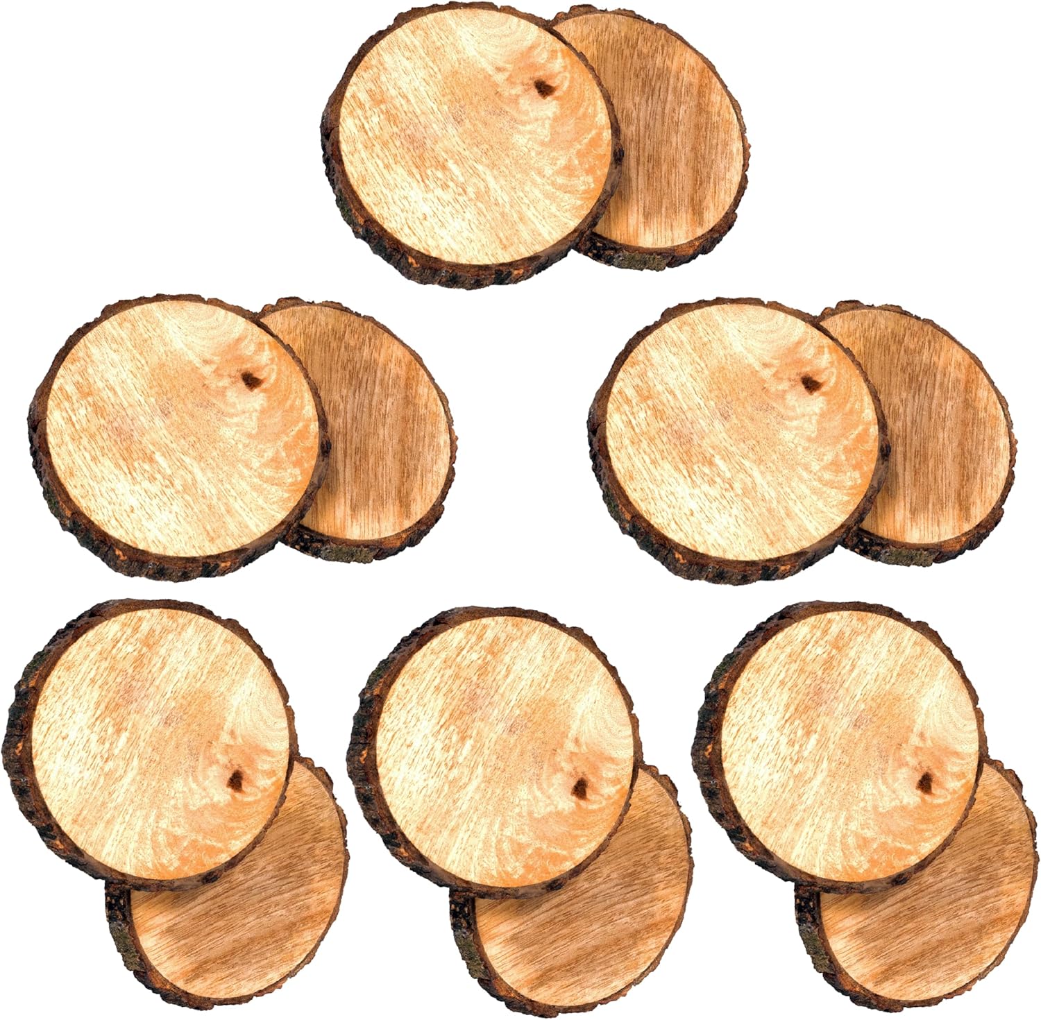 Alpha Living Home Juego de 12 posavasos de madera para protección de mesa, posavasos para exteriores, juego de 12 posavasos rectangulares para