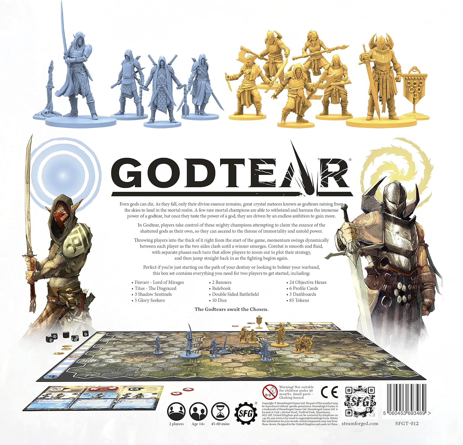 Godtear The Borderlands Starter Set Juego de mesa con 12 miniaturas detalladas, juego de combate de mesa (2 jugadores)