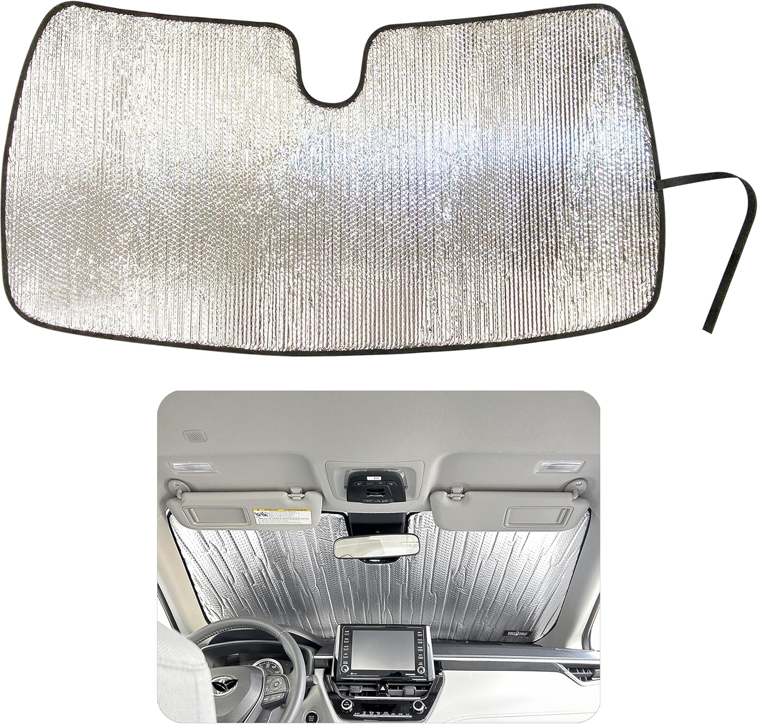 YelloPro Auto Parasol reflectante para parabrisas delantero de ajuste personalizado para Toyota Corolla Cross SUV 2022, 2023, 2024, L, LE, XLE,