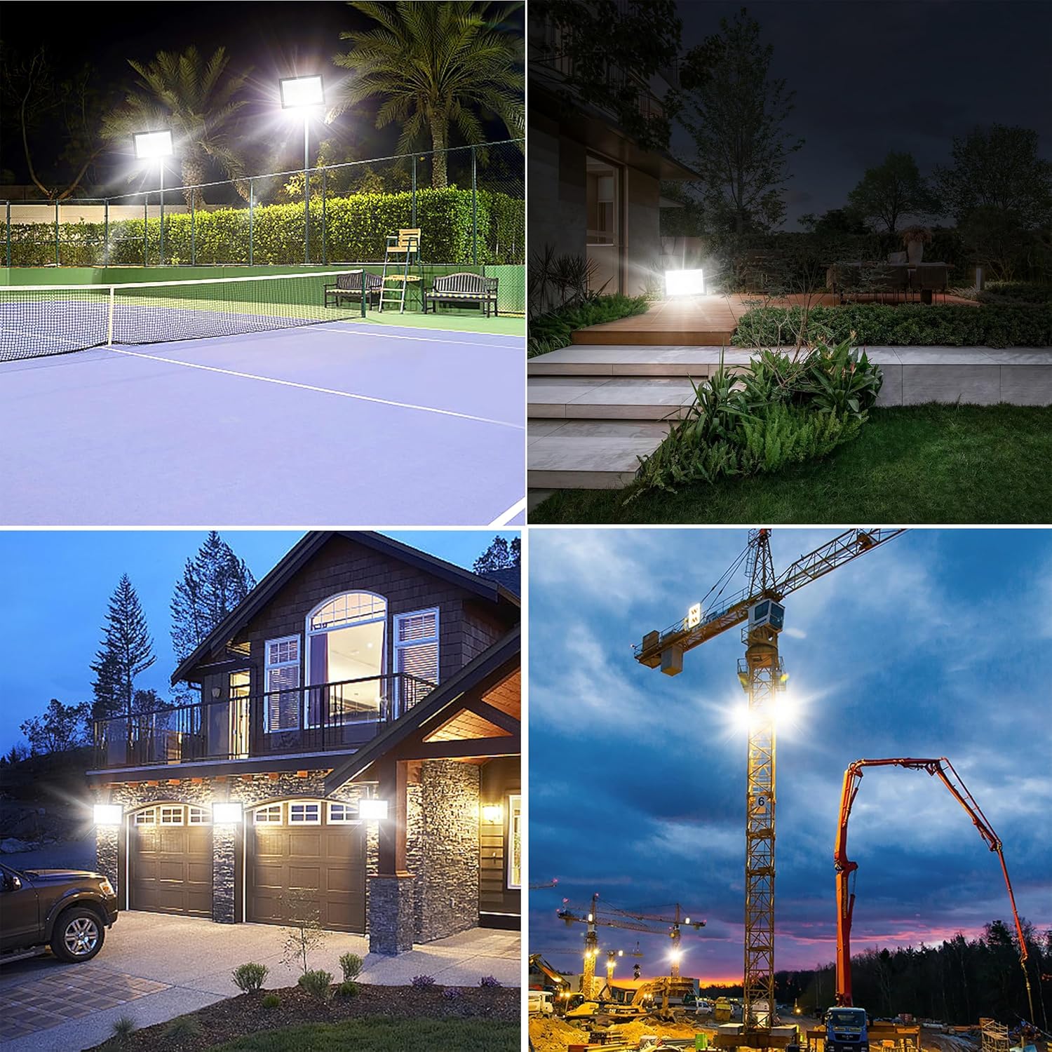 Sunkkes Luz de inundación LED de 150 W para exteriores, paquete de 3 unidades, IP66 impermeable, luz diurna de 6000 K, luces de seguridad blancas