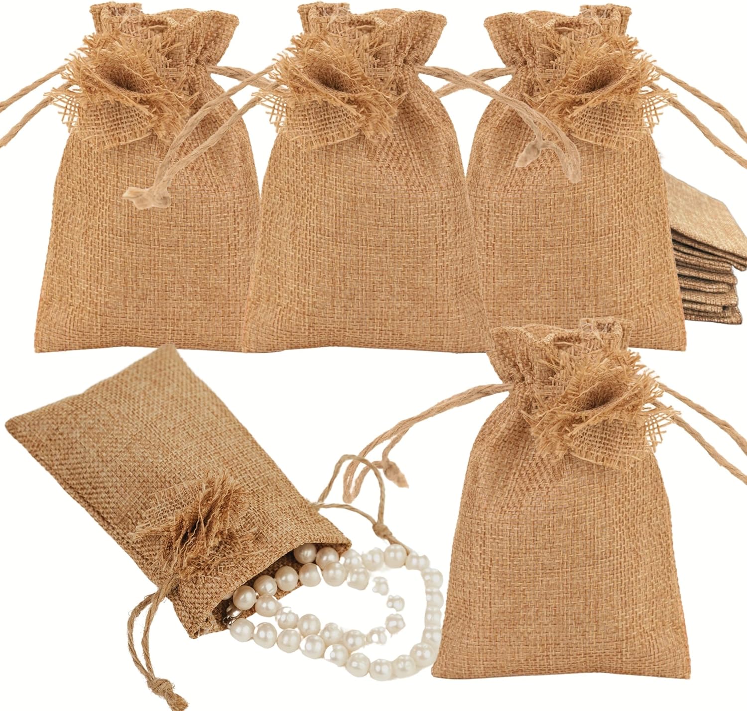 JESME 20 bolsas de arpillera de 3.5 x 5, bolsas de arpillera para regalos de fiesta, pequeñas bolsas de regalo de arpillera, mini bolsas de