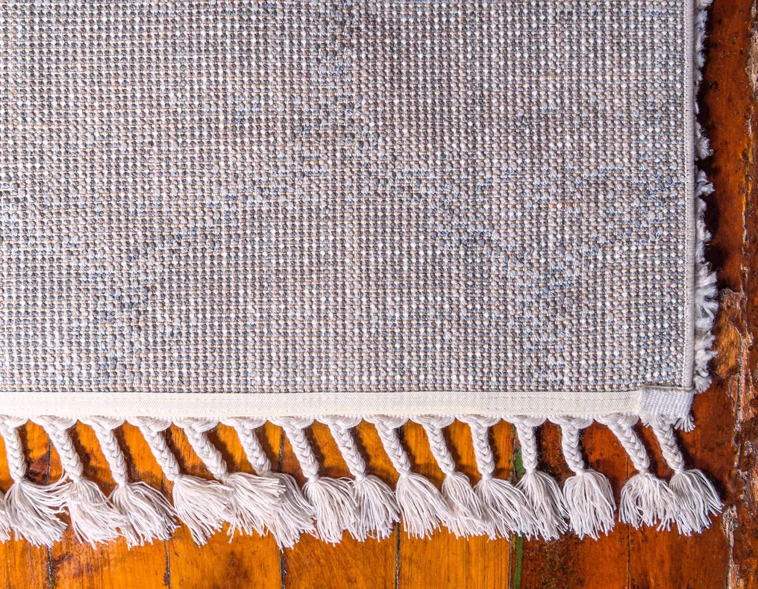 Unique Loom Hygge Shag Collection – Alfombra de área enrejado (2 pies 2 pulgadas x 6 pies 1 pulgada, color beige y gris)