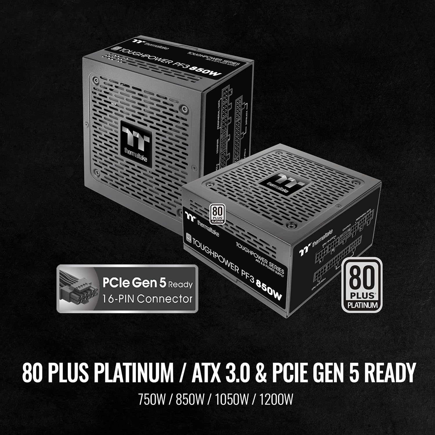 Thermaltake Toughpower PF3 ATX 3.0 850W 80+ Platinum Full Modular SLICrossfire Ready Fuente de alimentación conector PCIe 5.0 12VHPWR incluido 10