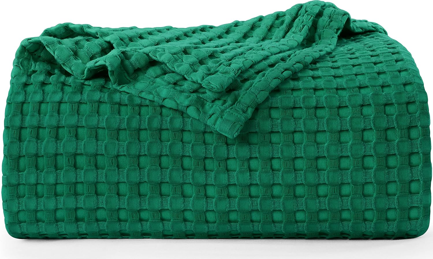 Utopia Bedding Manta de algodón de 300 GSM (verde esmeralda, 90 x 90 pulgadas), suave, ligera, transpirable, tamaño Queen, para cualquier cama para