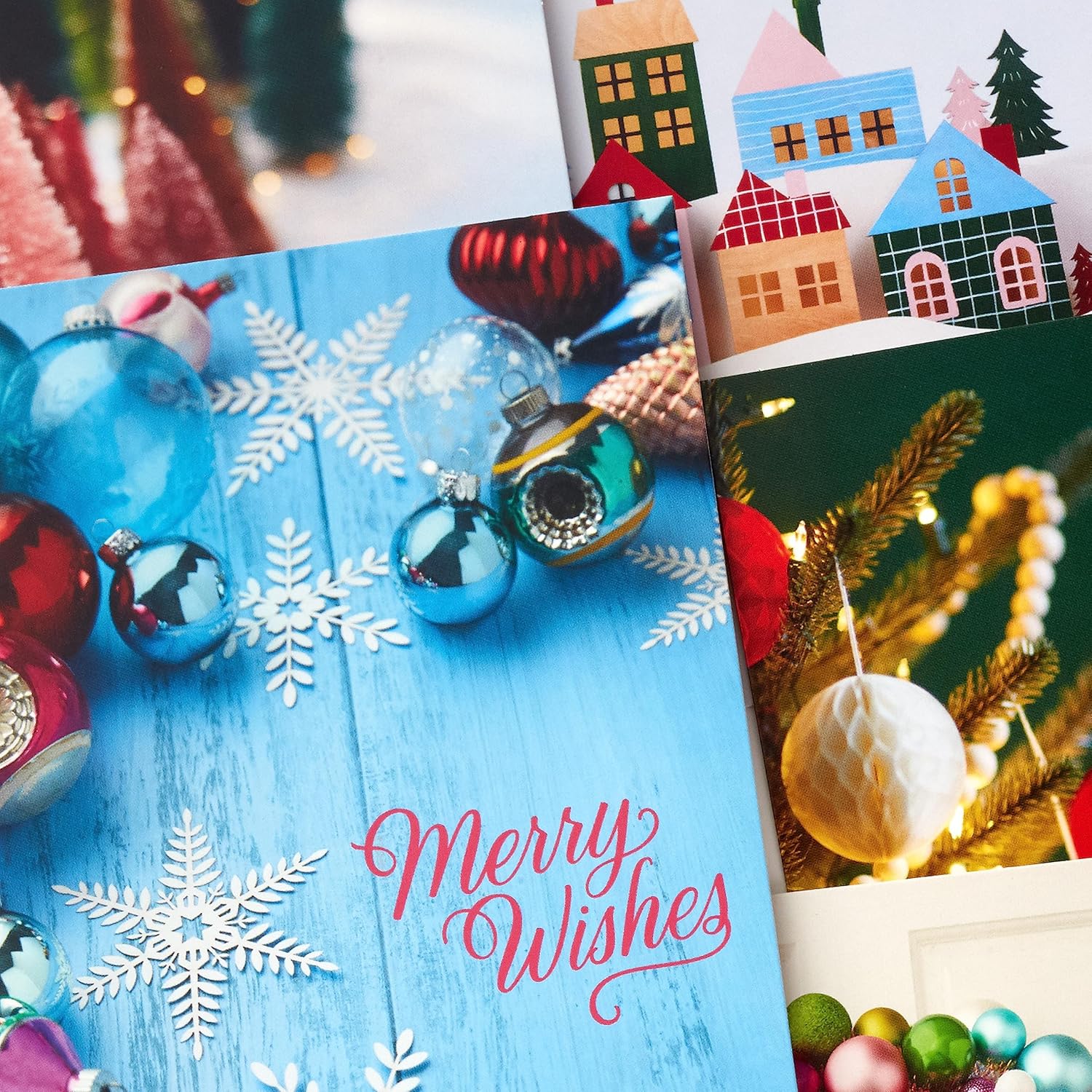 Hallmark – Juego tradicional de tarjetas de Navidad en caja (36 tarjetas y sobres) árboles callistemon, adornos, copos de nieve