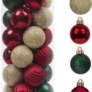 Valery Madelyn – Esfera navideña (24 piezas, 40 mm, esferas de Navidad inastillables, para decoración de árbol de Navidad Valery Madelyn – Esfera navideña (24 piezas, 40 mm, esferas de Navidad inastillables, para decoración de árbol de Navidad