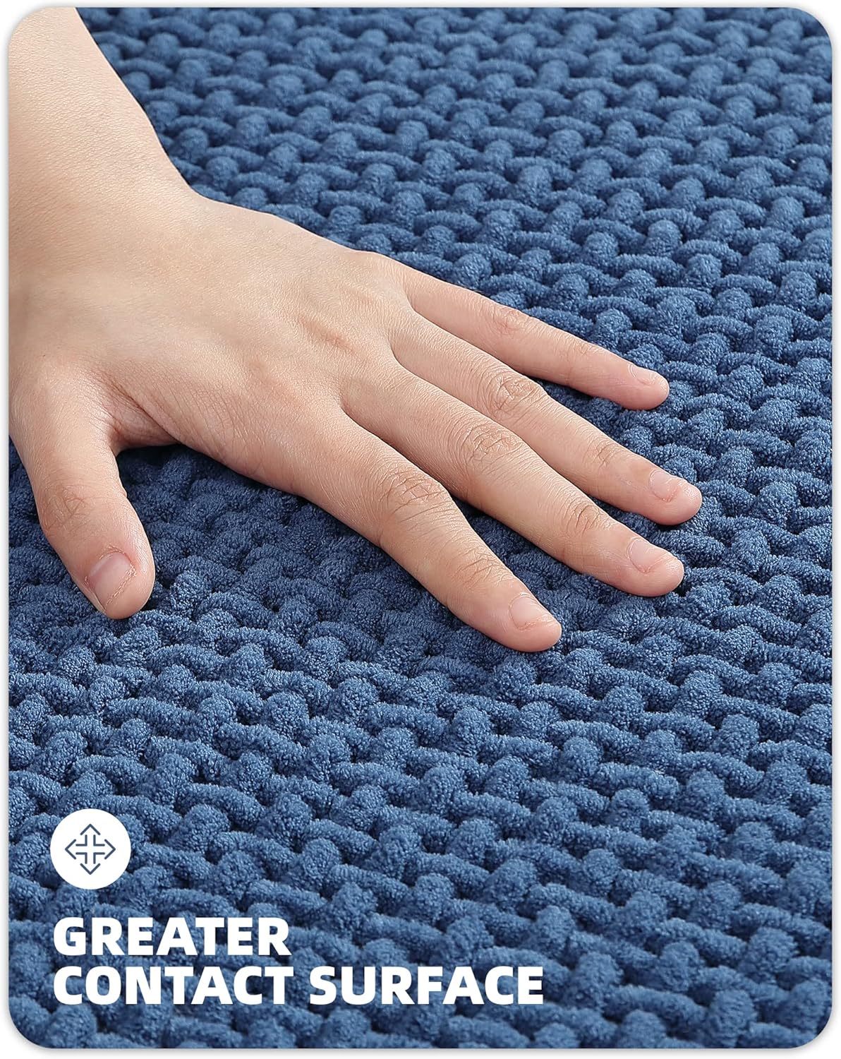 Alfombras de baño de felpilla mejoradas, adorna tu baño con el color G azul marino, absorbentes, antideslizantes, suaves, lavables a máquina, de