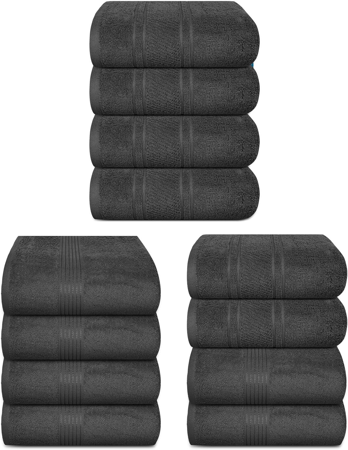 Paquete de 12 toallas de baño, 27 x 54 pulgadas, ultra suaves, 100% algodón, toallas de baño grandes, altamente absorbentes, ideales para piscina,