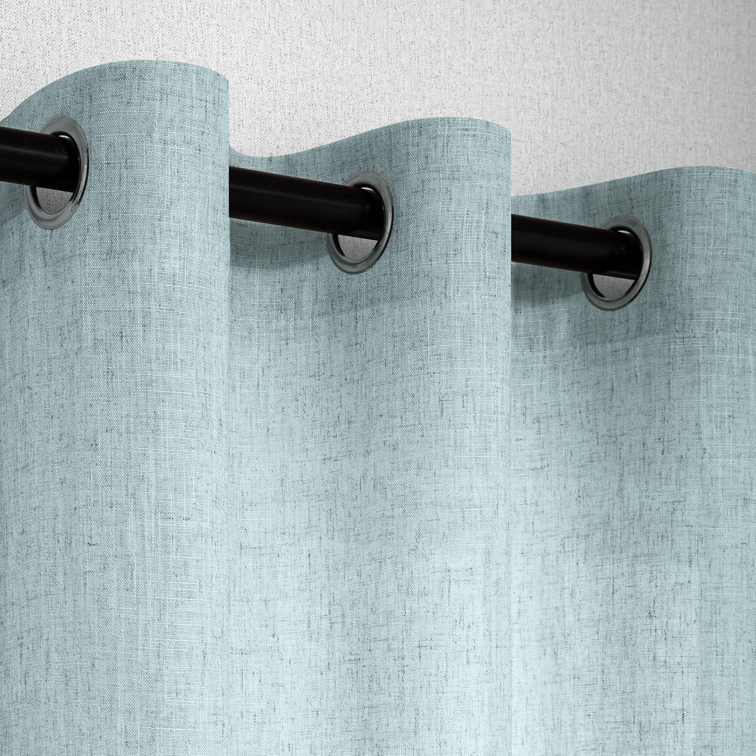 Cortinas cortas para ventanas pequeñas, con ojales, semiopacas, de algodón, texturizadas, de lino, medias cortinas para ventanas y dormitorios,
