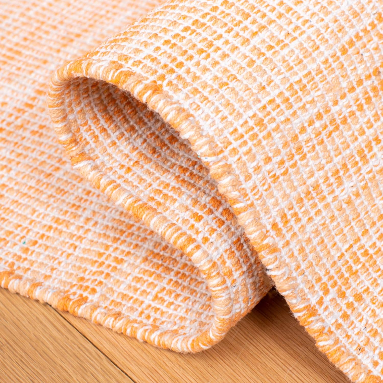 SAFAVIEH Montauk Collection – Alfombra decorativa de algodón, 4 x 6 pies, color naranja, tejido plano hecho a mano, ideal para zonas de alto tráfico