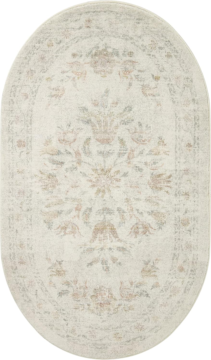 Rifle Paper Co. x Loloi Courtyard Collection COU-01 – Alfombra de muestra amarilla y multicolor de 18 x 18 pulgadas. CloudPile