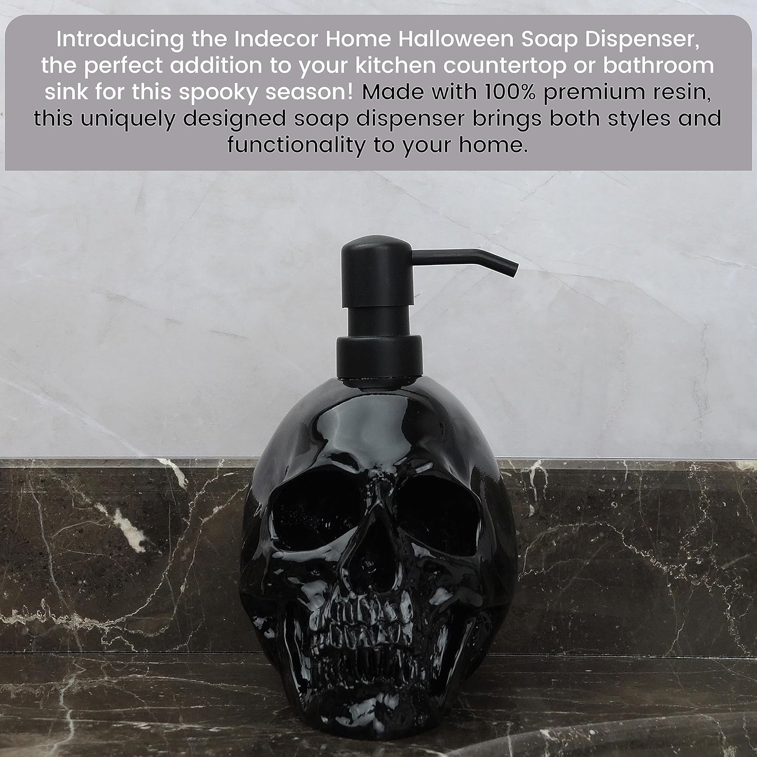 Dispensador de jabón de Halloween para encimera de cocina, fregadero de baño, 100% resina, para jabón de manos, jabón de platos, loción