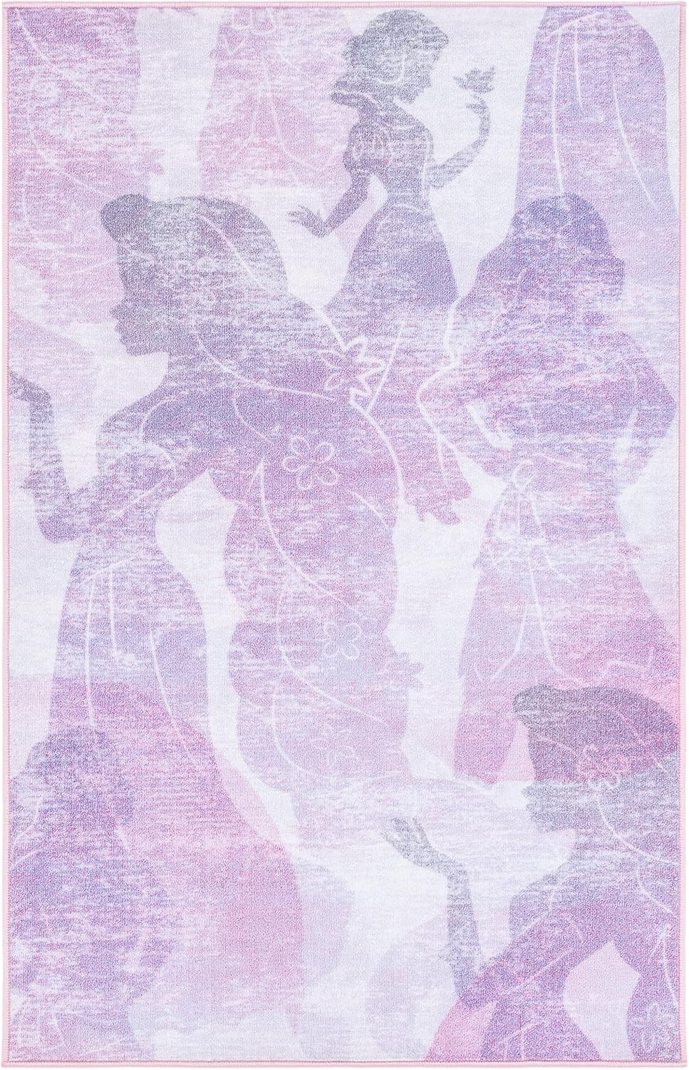 SAFAVIEH Disney Princess Collection – Alfombra lavable a máquina, antideslizante, 3 pies 3 pulgadas x 5 pies 3 pulgadas, color morado clarorosa,