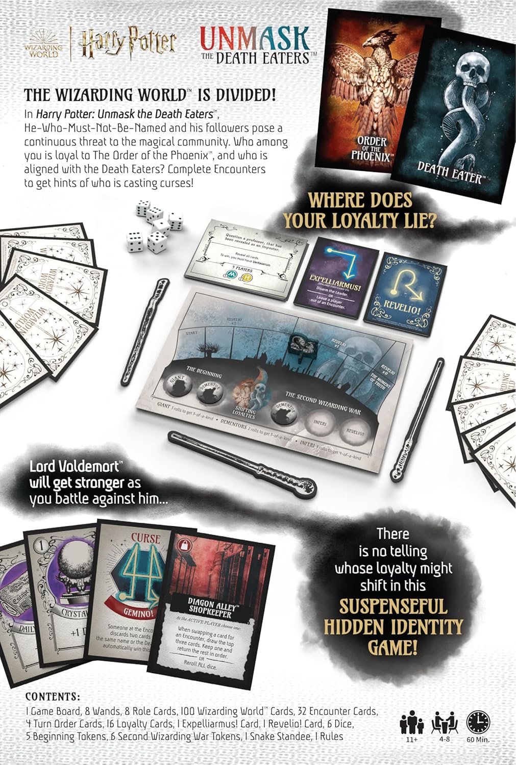 Harry Potter Juego de mesa Desenmascarar a los mortífagos  Atractivo juego de deducción social ambientado en el mundo mágico de Harry Potter  Juego