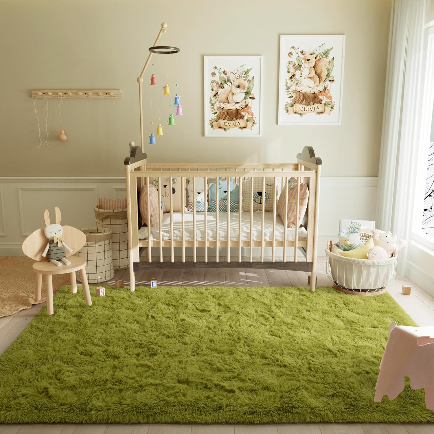 LOCHAS – Tapetes para interiores, muy suaves, modernos, mullidos, para salas de estar, habitaciones infantiles o decoración del hogar, 4 x 5.3 pies,