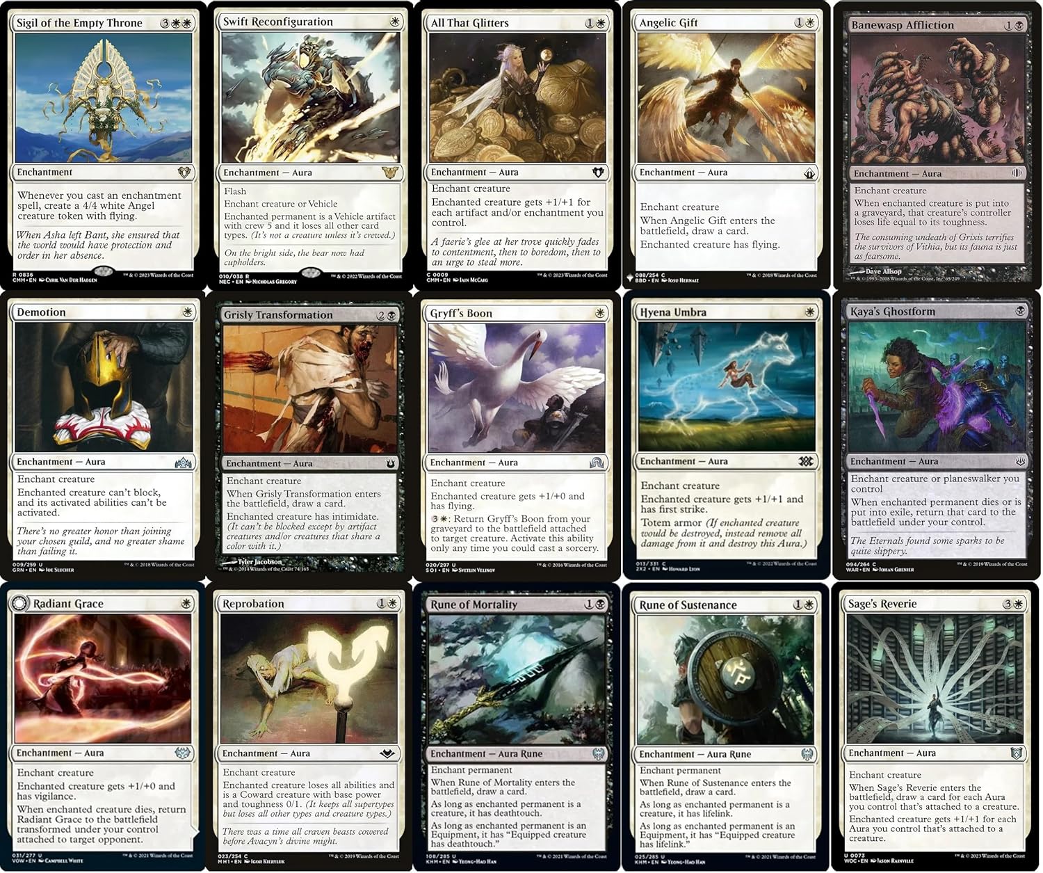 Elite Commander Enchantment Aura Deck – Orzhov Negro Blanco – Eriette, The Charmed Apple – EDH cEDH – 100 cartas – Magic The Gathering Deck – Muy