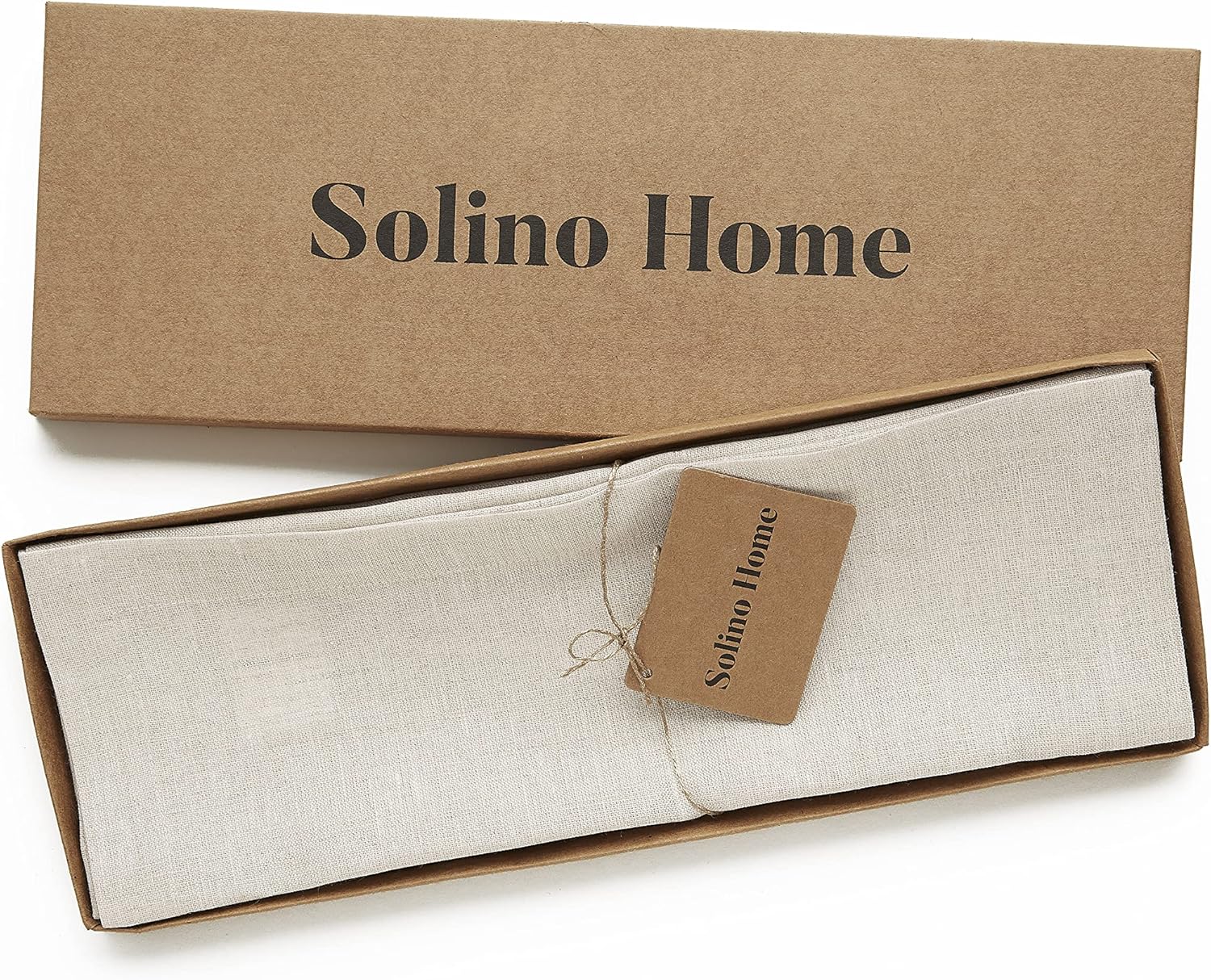 Solino Home – Manteles individuales de lino de 14 x 19 pulgadas, color natural claro, juego de 4, Athena, para Acción de Gracias, Navidad,