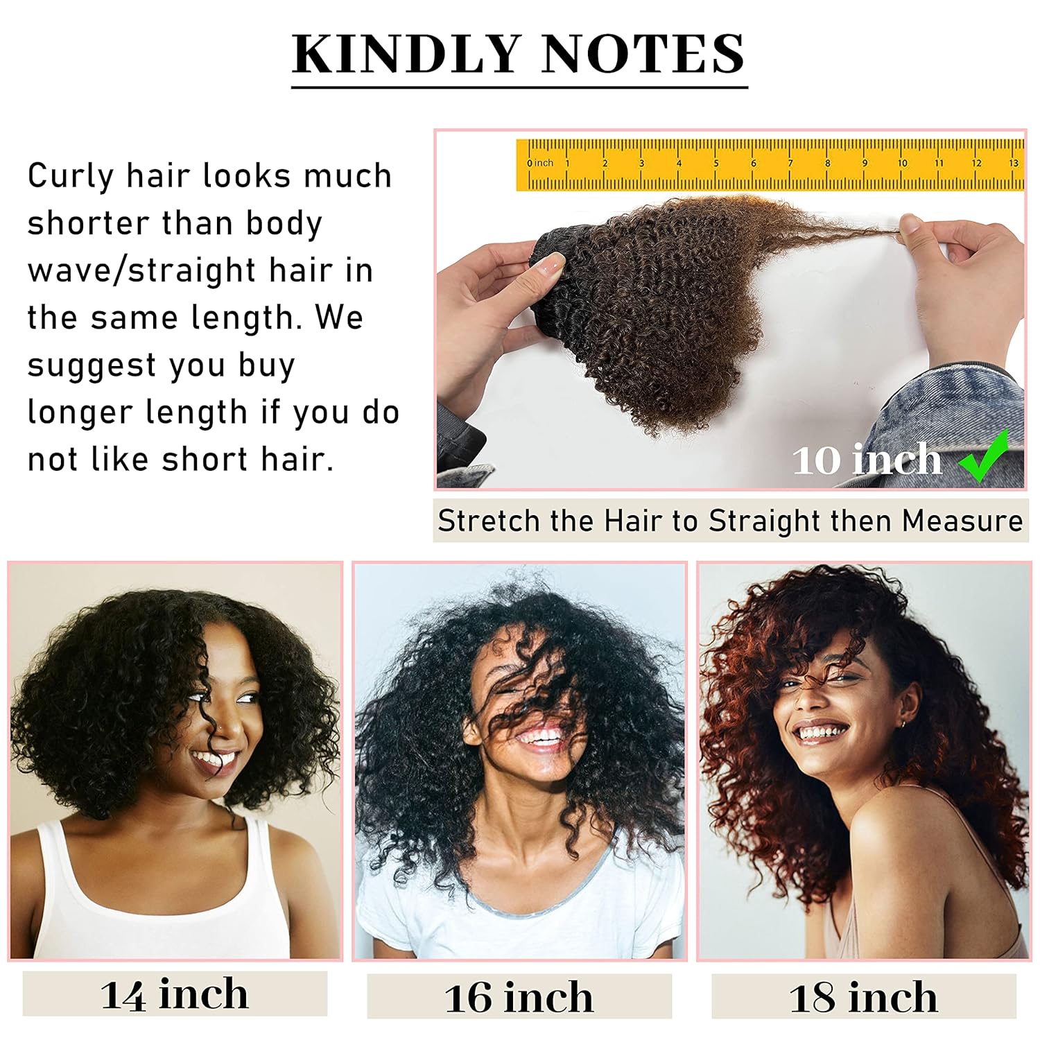 Anrosa Extensiones de cabello rizado tipo afro 3C 4A con clip, extensiones de cabello humano para mujeres negras, color natural Remy real 1B, negro