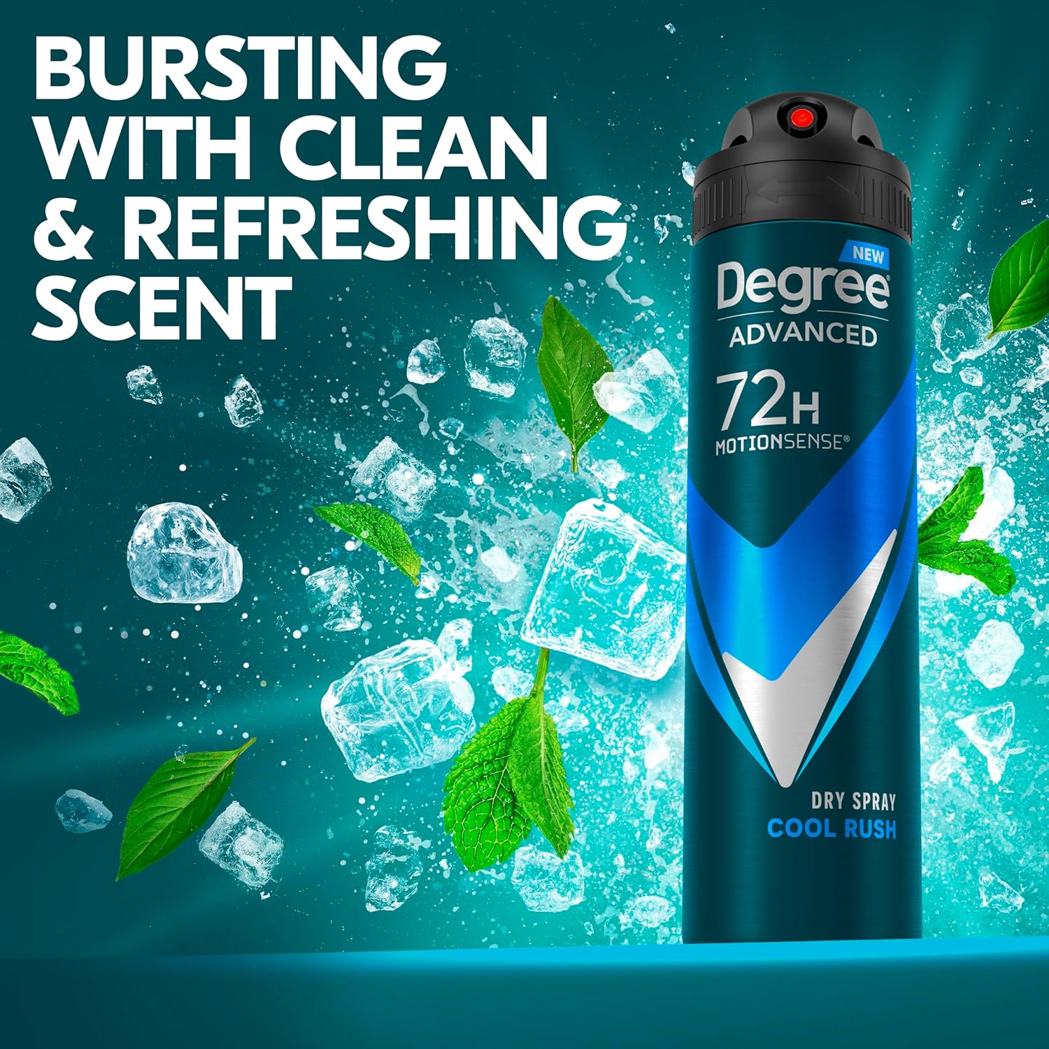 Degree Degree Cool Rush – Desodorante en barra para hombre con protección antitranspirante de 48 horas y spray seco avanzado Degree con protección