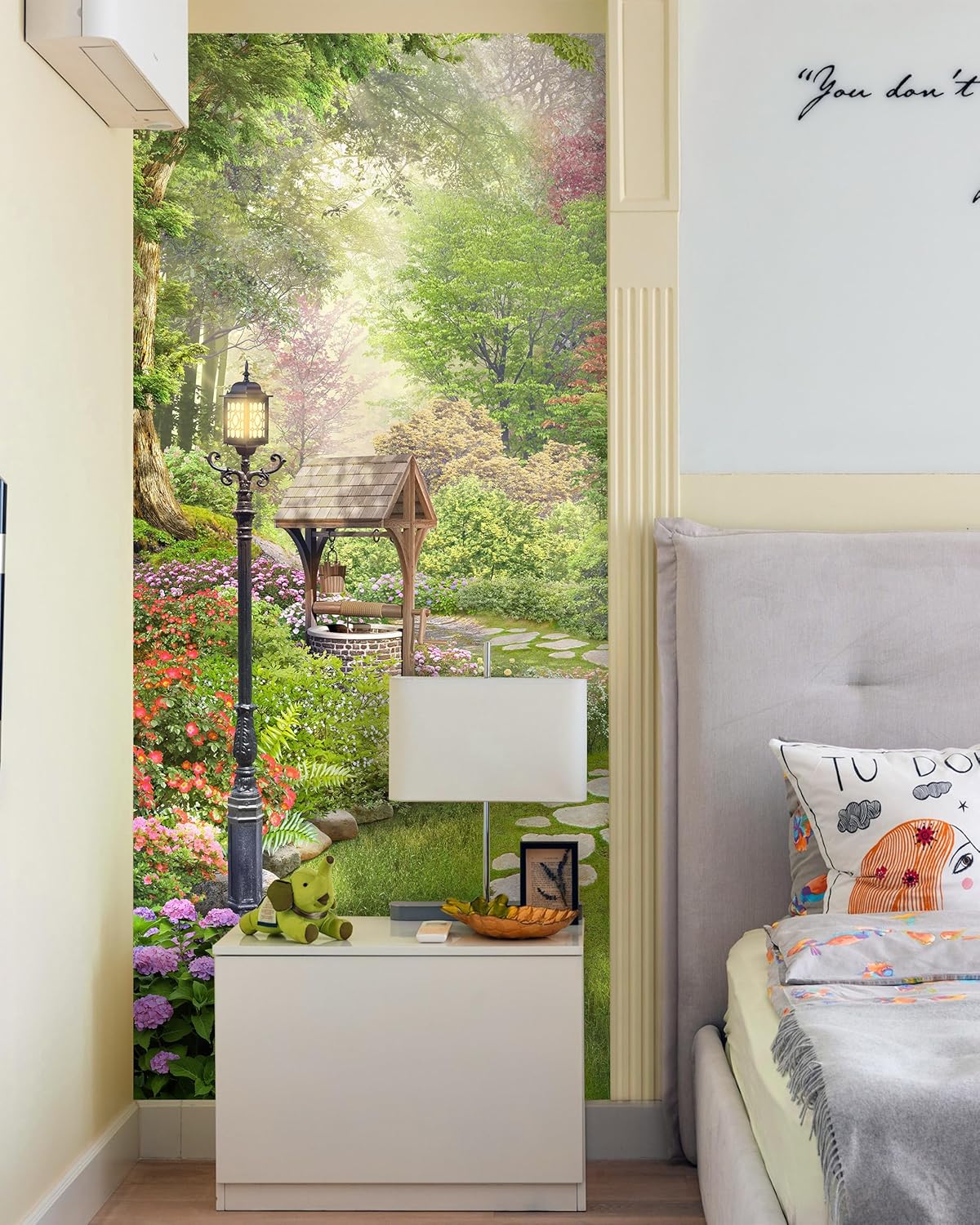 FLFK Adhesivo mural para puerta, escénico, despegar y pegar, tamaño combinado 32 x 80 pulgadas, dividido en 2 piezas