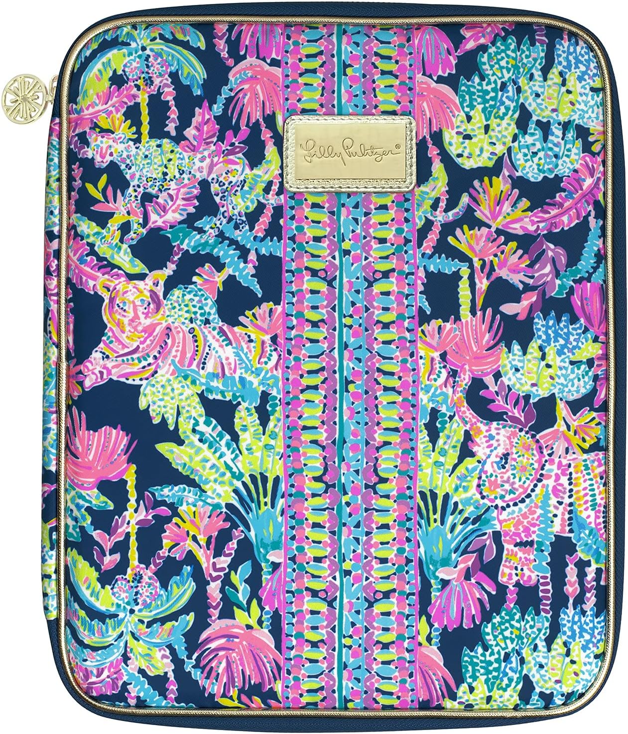 Lilly Pulitzer Agenda folio con bolsillos interiores y cierre de cremallera, cartera de viaje tamaño para adaptarse a todos los planificadores