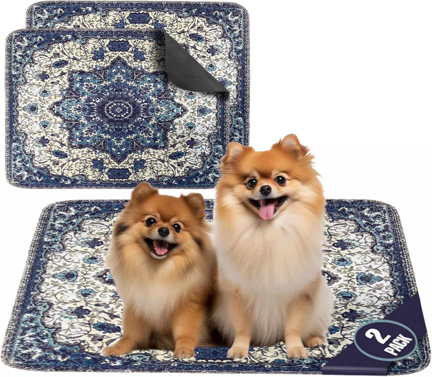 Almohadillas lavables para orina de perro  2 almohadillas de entrenamiento reutilizables súper absorbentes para cachorros  100% impermeables, a