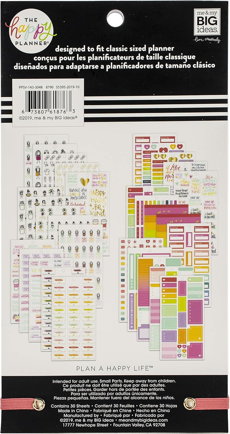 ME & MY BIG IDEAS Happy Planner STCKRS, enfermera, 1078paquete