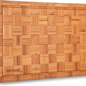 Tabla de cortar, McCook MCW12 Tabla de cortar de bambú, tabla de cortar de madera para carne, queso y verduras con ranura para jugo, tabla de cortar Tabla de cortar, McCook MCW12 Tabla de cortar de bambú, tabla de cortar de madera para carne, queso y verduras con ranura para jugo, tabla de cortar