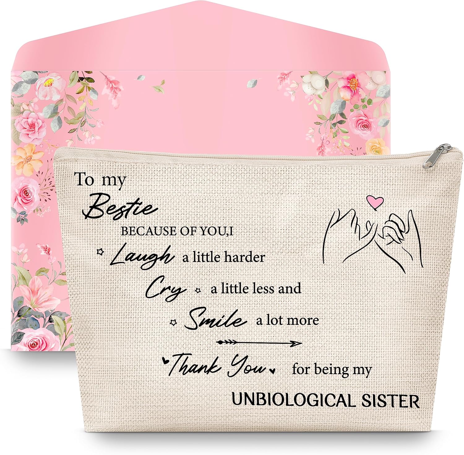 Bolsa organizadora de maquillaje, hecha a mano, ideal para mujeres, mejores amigas, hermanas, recuerdos de viaje, cumpleaños, San Valentín, Pascua,