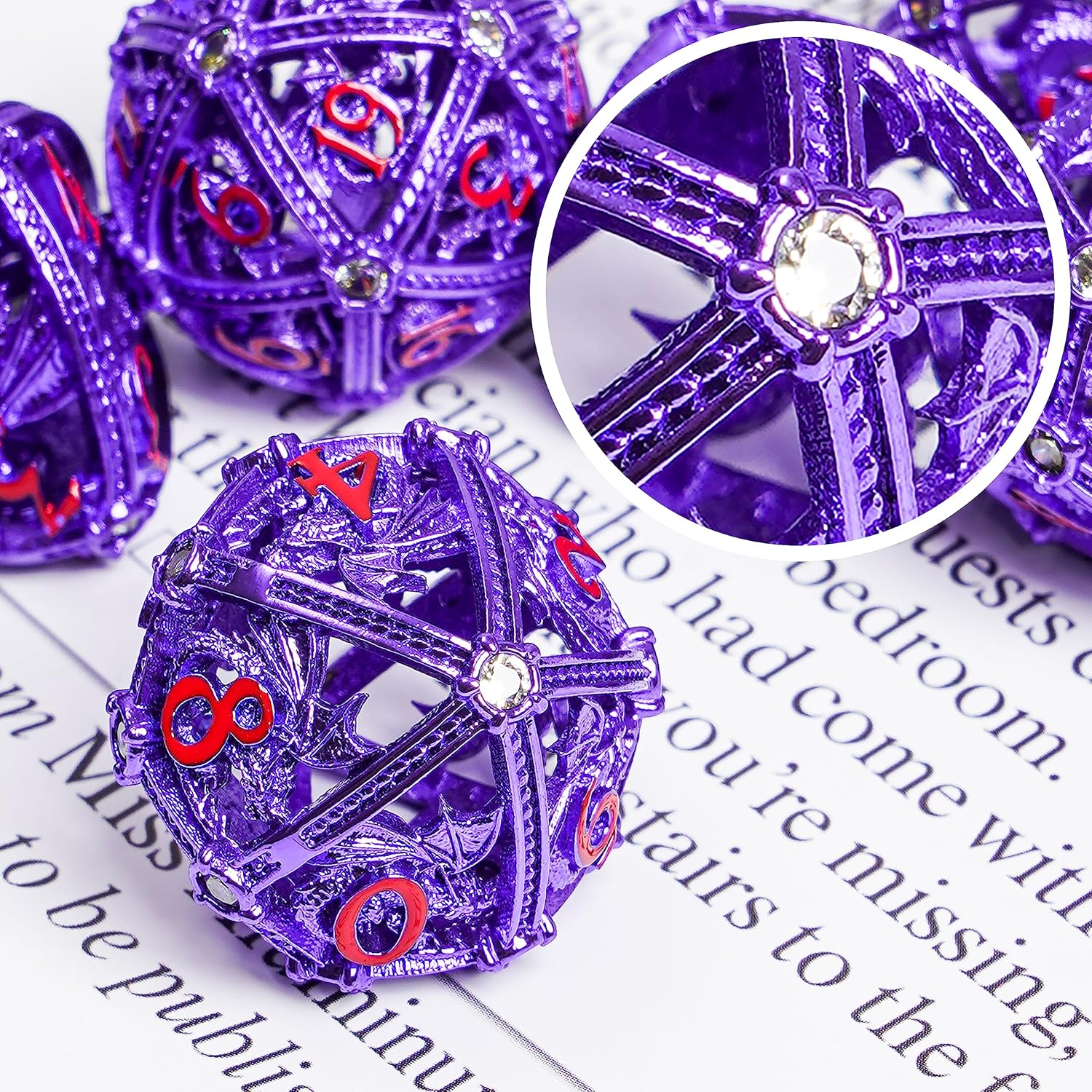 Juego de dados de Dungeons and Dragons DND, juego de dados de metal D&D D20 poliédricos para DND RPG MTG Dungeon and Dragons juego de mesa de juego