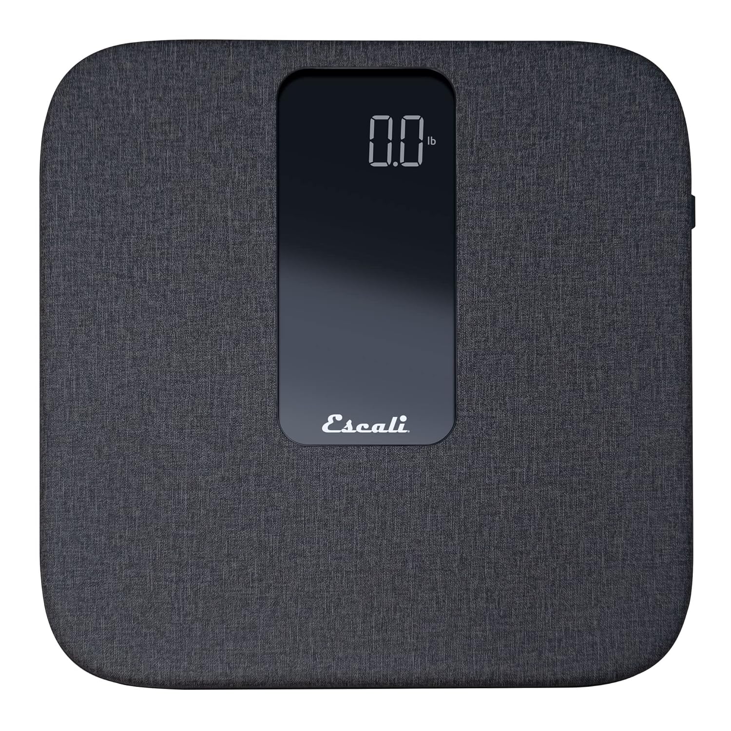 Escali ComfortStep – Báscula de baño digital antideslizante para peso corporal con cubierta de plataforma de lino extraíble y alta capacidad de 400