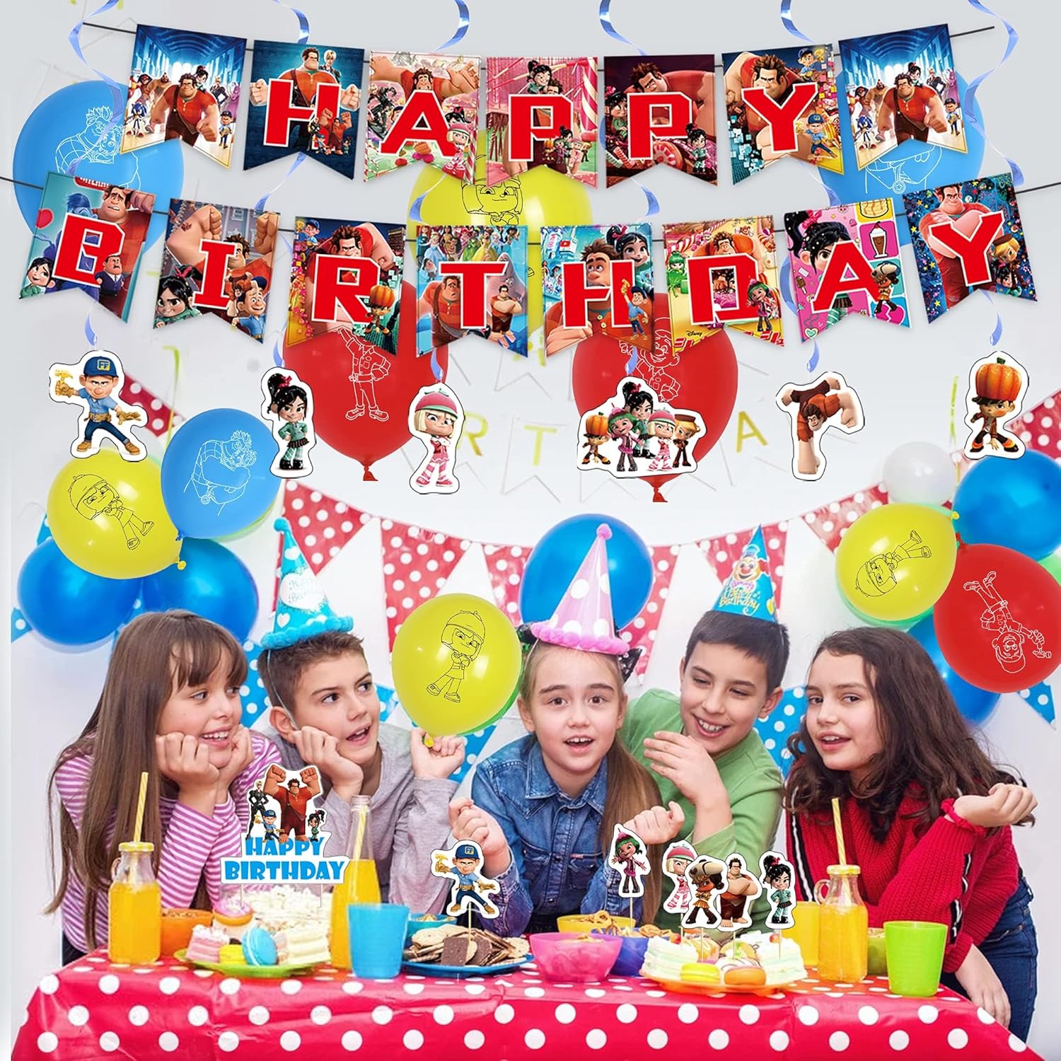 Wreck it Ralph – Suministros de fiesta de cumpleaños, Wreck-It Ralph 2, decoraciones de fiesta de Wreck-It Ralph para niños, recuerdos de fiesta de