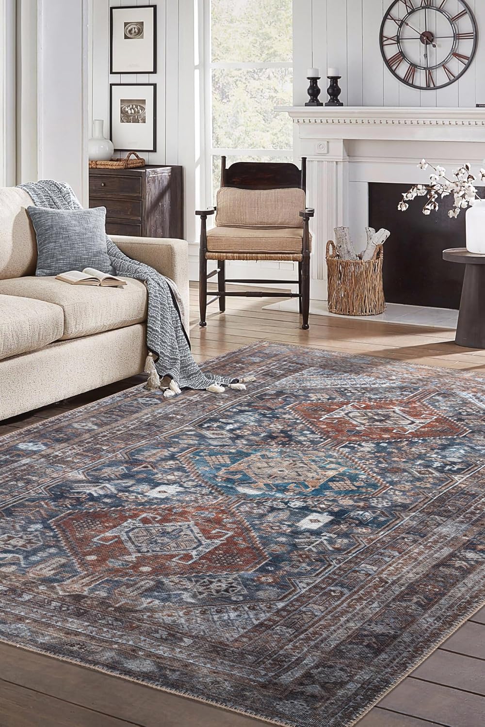 Keen Home Design Alfombras lavables a máquina con parte trasera antideslizante, ideal para pasillo, sala de estar, dormitorio, cocina y lavandería,
