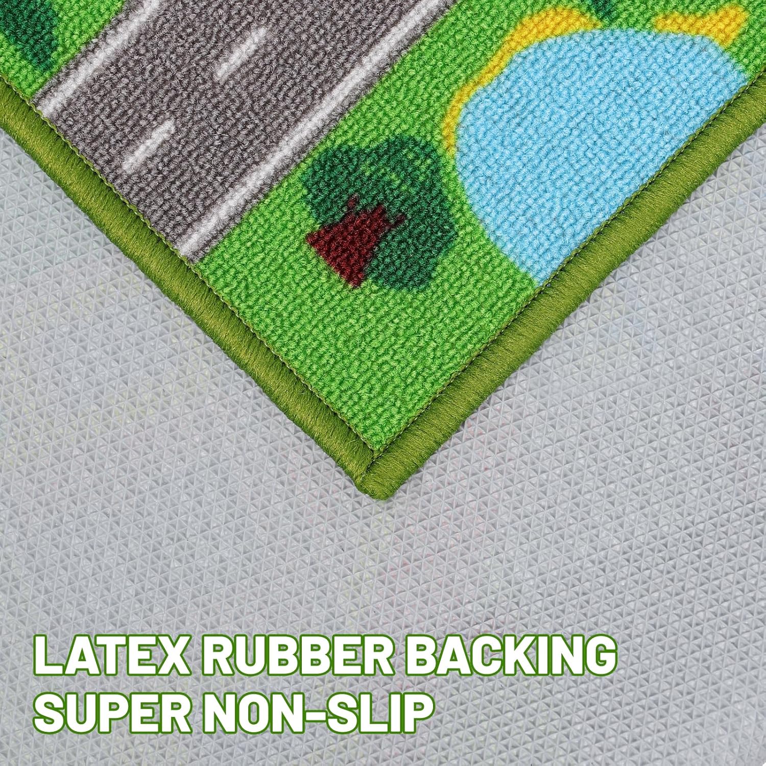 Alfombra de juego para niños, alfombra de 59 x 39.4 pulgadas, alfombra de automóvil antideslizante para automóviles para niños, alfombra para niños