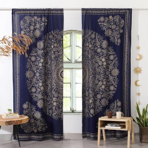 Popular Handicrafts India Hippie Mandala Bohemia Hermoso Bosquejo Cortina Cortina Dormitorio Sala Balcón Cenefa Paneles Azul Oro Popular Handicrafts India Hippie Mandala Bohemia Hermoso Bosquejo Cortina Cortina Dormitorio Sala Balcón Cenefa Paneles Azul Oro