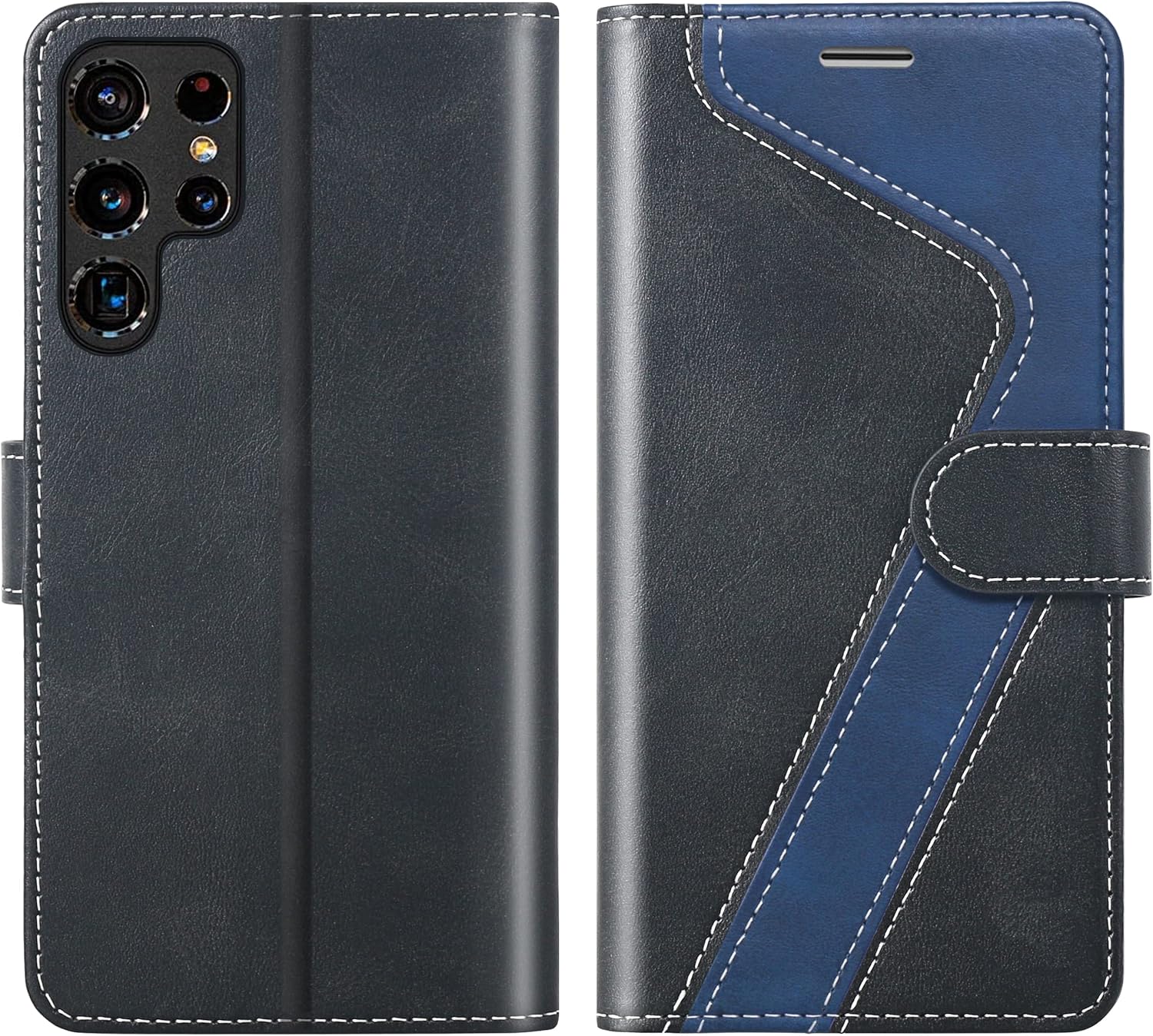 Funda tipo cartera para Samsung Galaxy S22 Ultra, con bloqueo RFID, tarjetero de crédito, funda de piel sintética a juego para Samsung S22 Ultra,