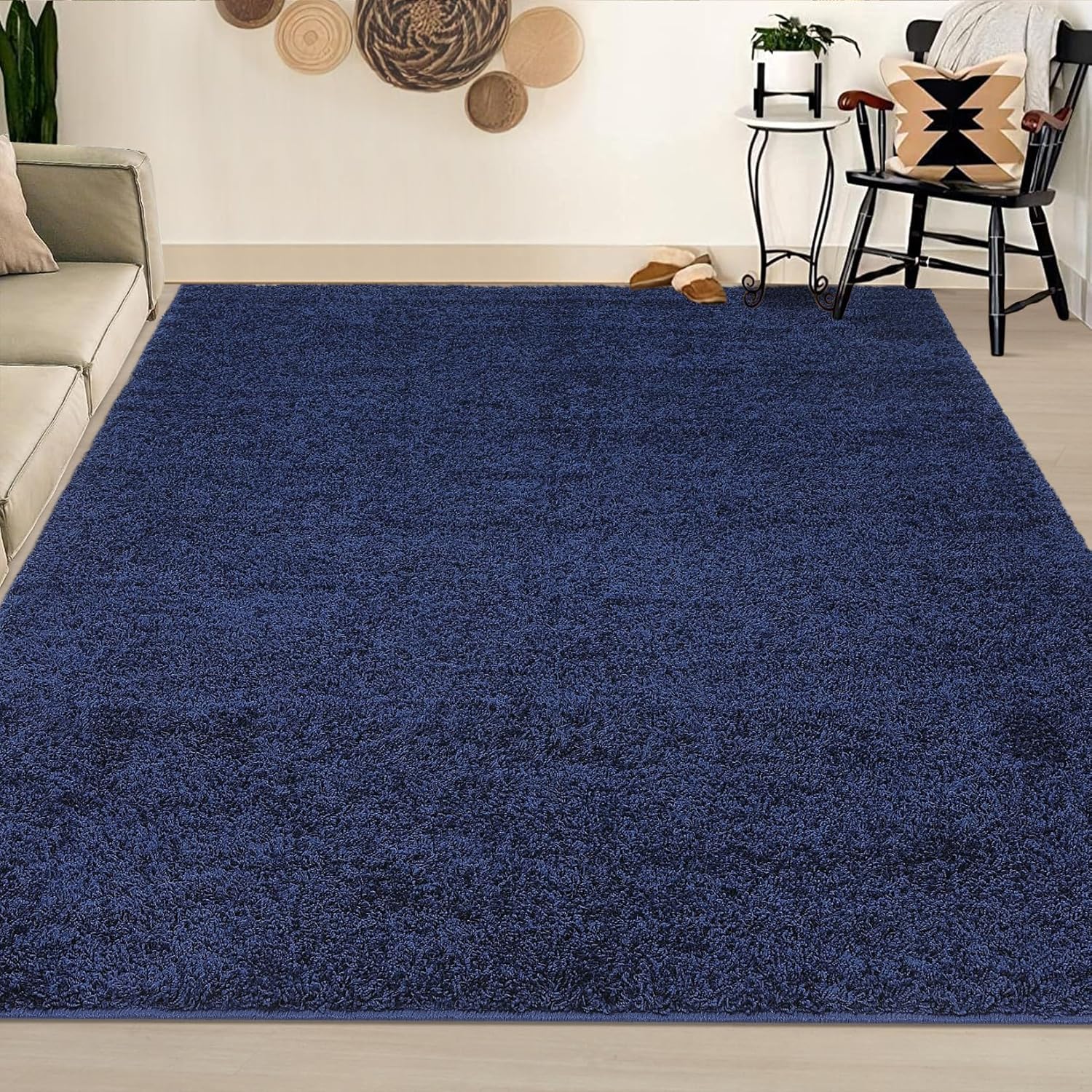 GlowSol Area Rugs – Alfombras lisas de 5 x 8 pies, alfombra gruesa de felpa mullida, alfombra de área de pelo bajo, no desprende pelusa, alfombra