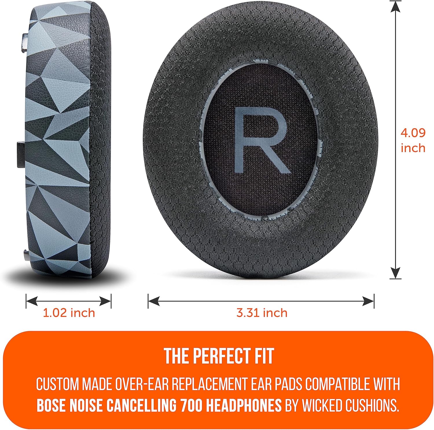 WC Freeze NC700 – Almohadillas de gel refrescante para auriculares Bose con cancelación de ruido 700  Tejido deportivo transpirable, gel