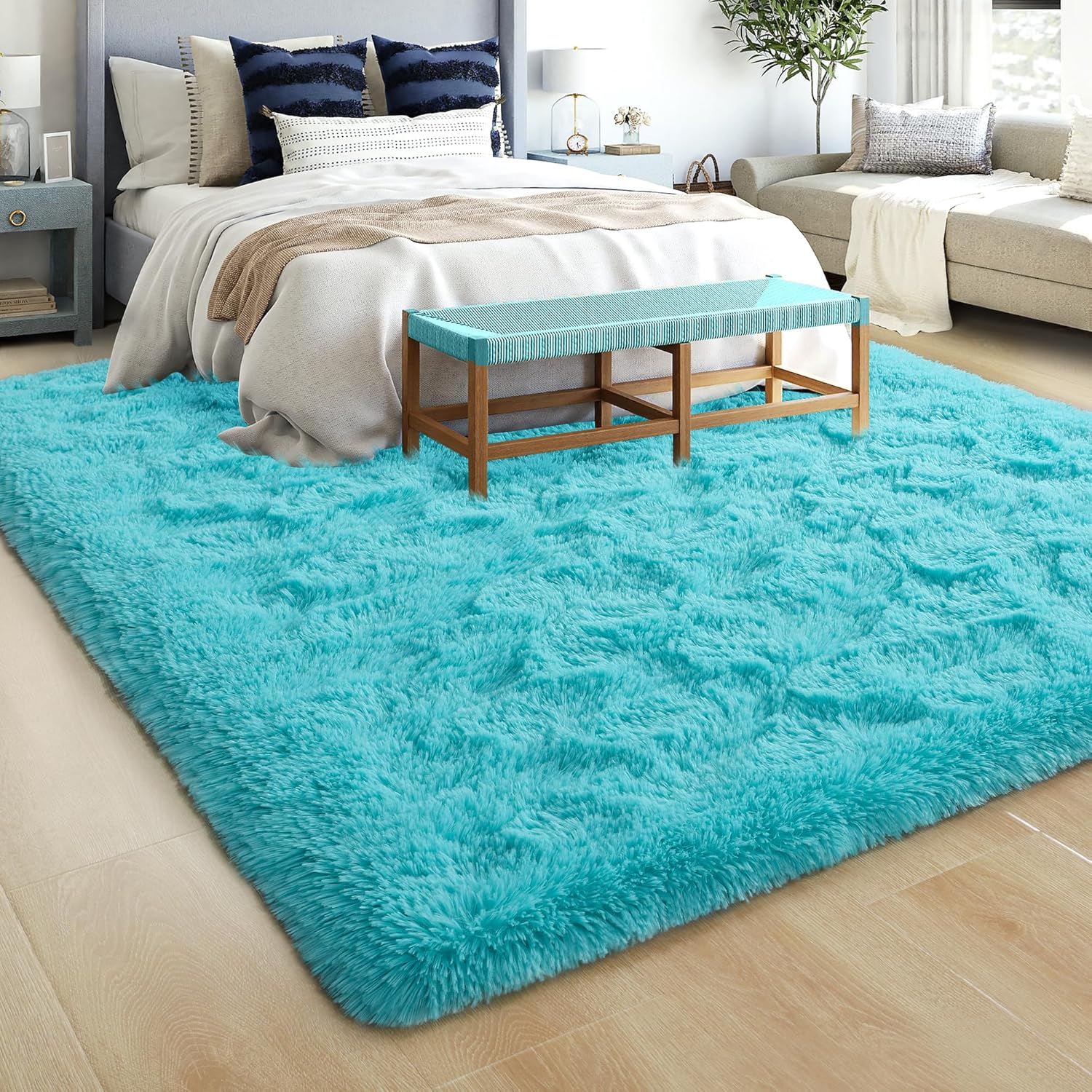 Rostyle – Alfombras suaves y esponjosas para el dormitorio, sala de estar, alfombras peludas, alfombra de Navidad para niñas, niños, alfombras