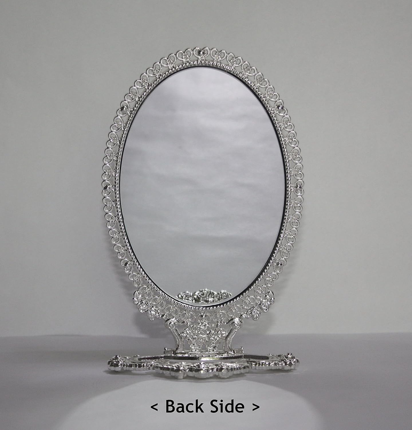 SEHAMANO – Espejo de mesa de maquillaje con diseño de rosas y corazones pequeños, estilo vintage, con diseño de rosas y corazones pequeños, espejo