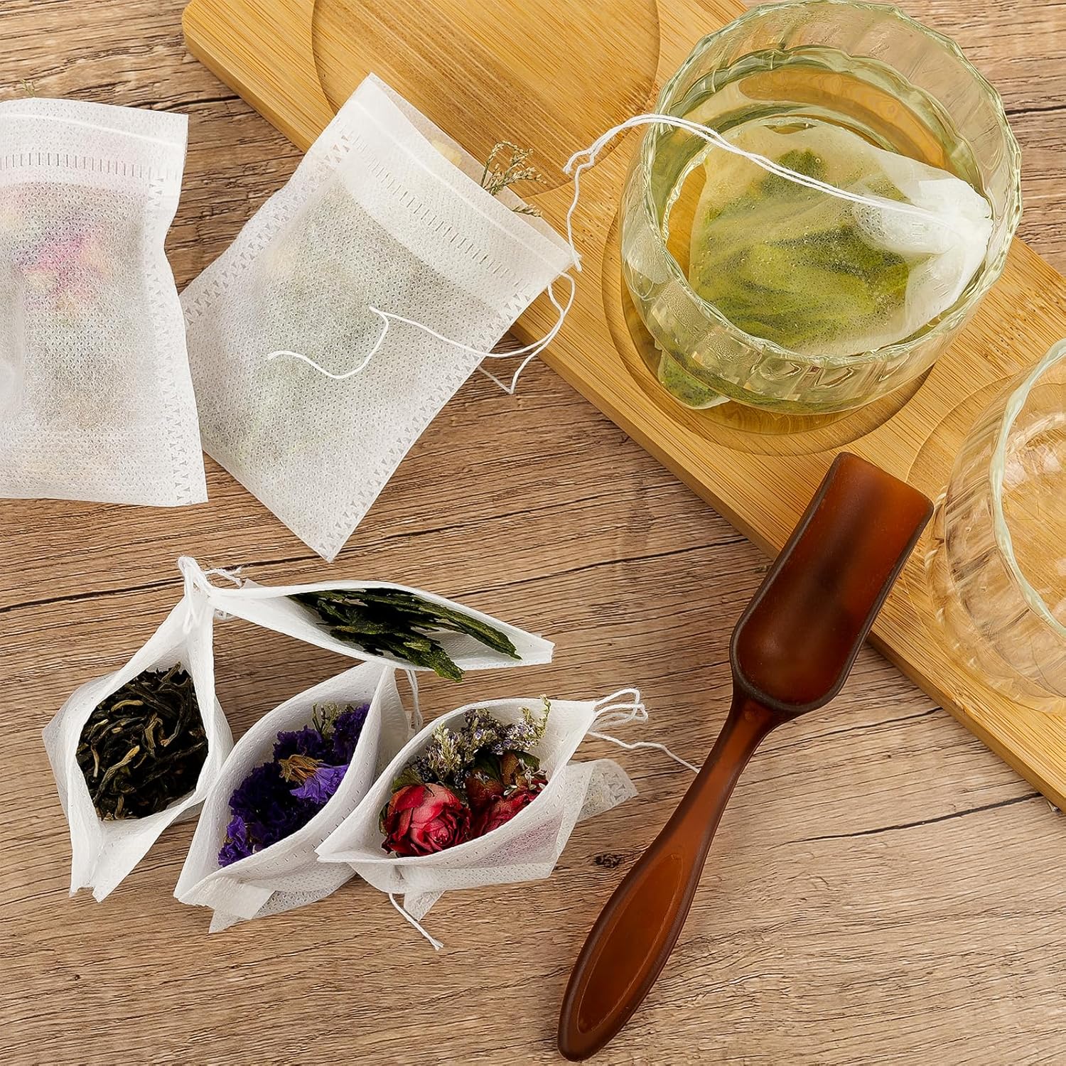 1400 bolsas de té para té de hojas sueltas, desechables, bolsas de filtro de té vacías, infusor de té natural sin blanquear con cordón, bolsas de