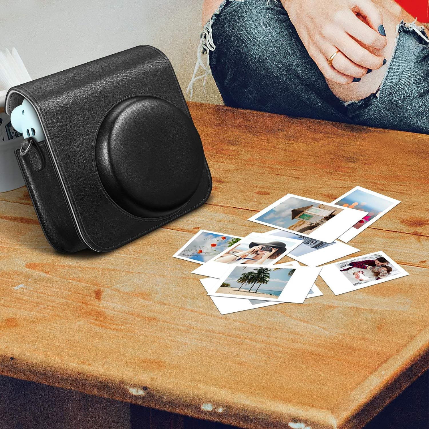 Fintie Protective Case for Fujifilm Instax Mini 11 Instant Camera – Premium Vegan Leather Bag Cover with Removable Adjustable Strap