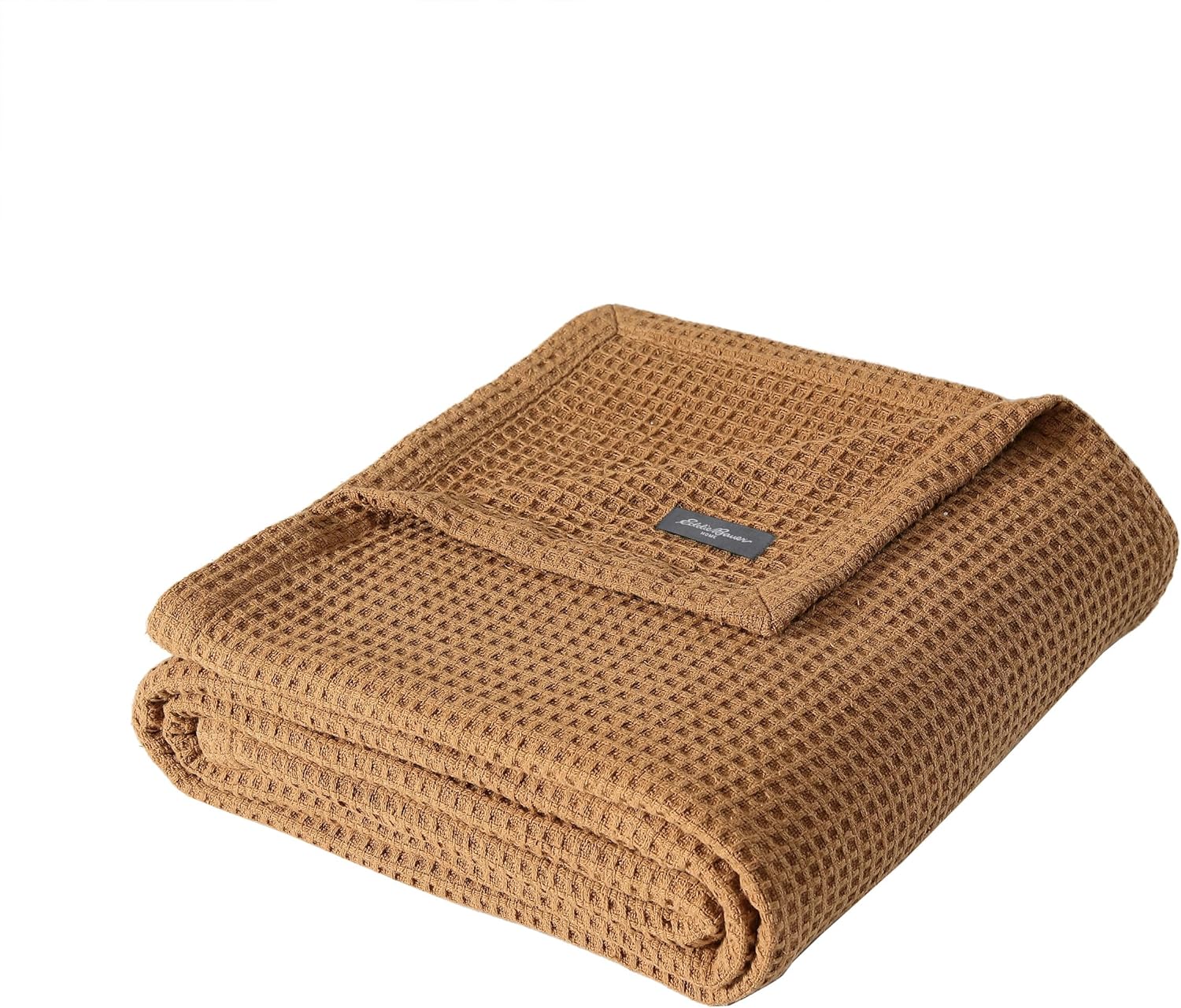 Eddie Bauer Manta suave de punto gofre, decoración de dormitorio de peso medio, suaviza cada lavado, Queen, marrón