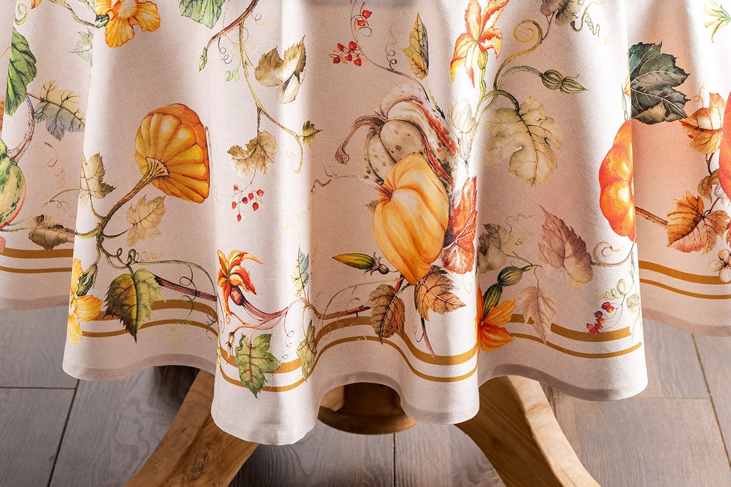 Maison d’ Hermine Mantel 100% algodón para mesas redondas de cocina, comedor, fiestas, bodas, Acción de GraciasNavidad (63 pulgadas de diámetro),