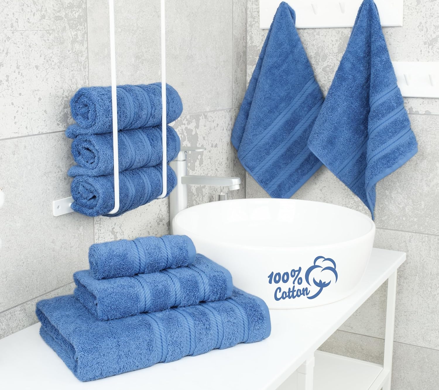 American Soft Linen – Juego de toallas de lujo que incluye 2 toallas de baño, 2 toallas de manos y 2 toallitas, 100% de algodón turco, 6 unidades,
