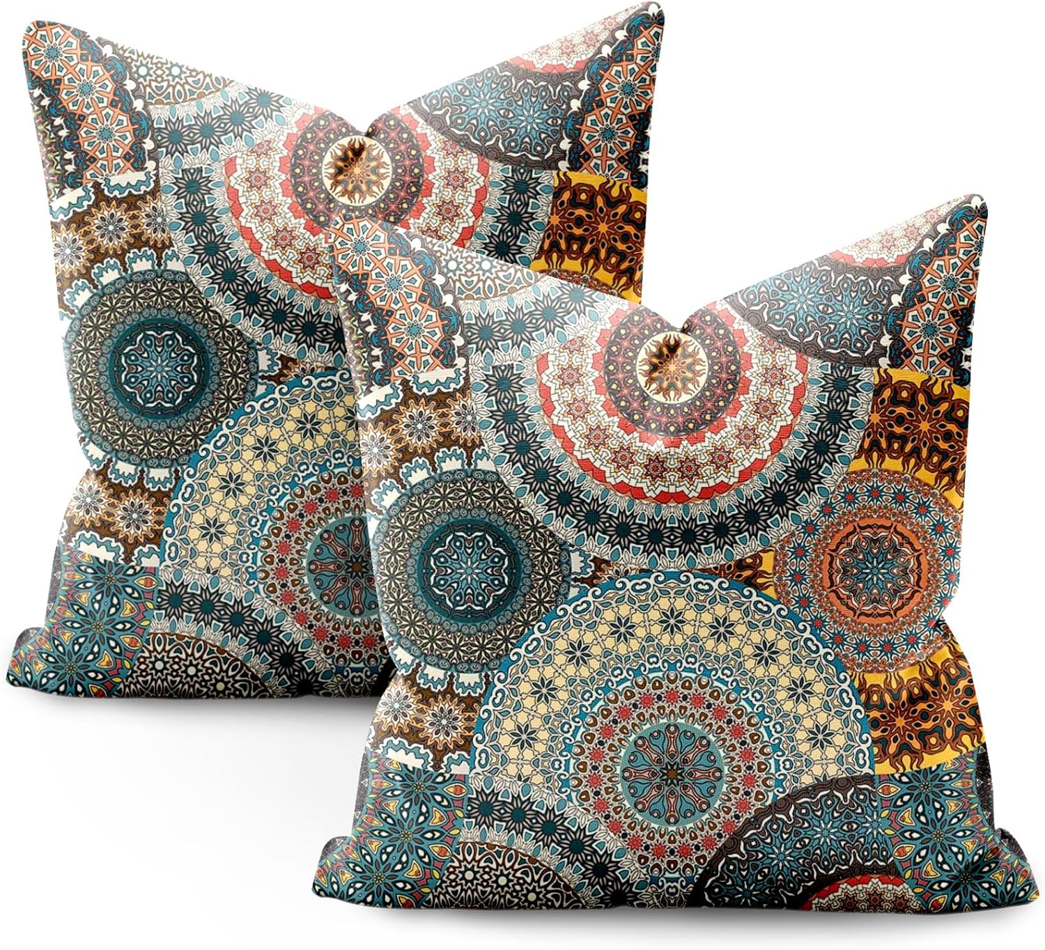 Juego de 2 fundas de almohada bohemias de 18 x 18 pulgadas, fundas de almohada suaves para sofá, dormitorio, sala de estar