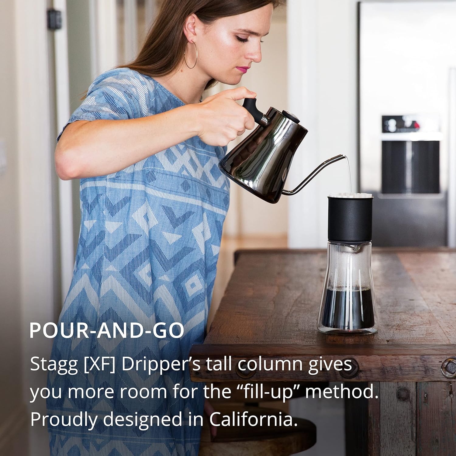 Fellow Stagg EKG – Hervidor eléctrico de cuello de cisne para amantes del café negro mate, set de cafetera para verter XF, molinillo de café cónico
