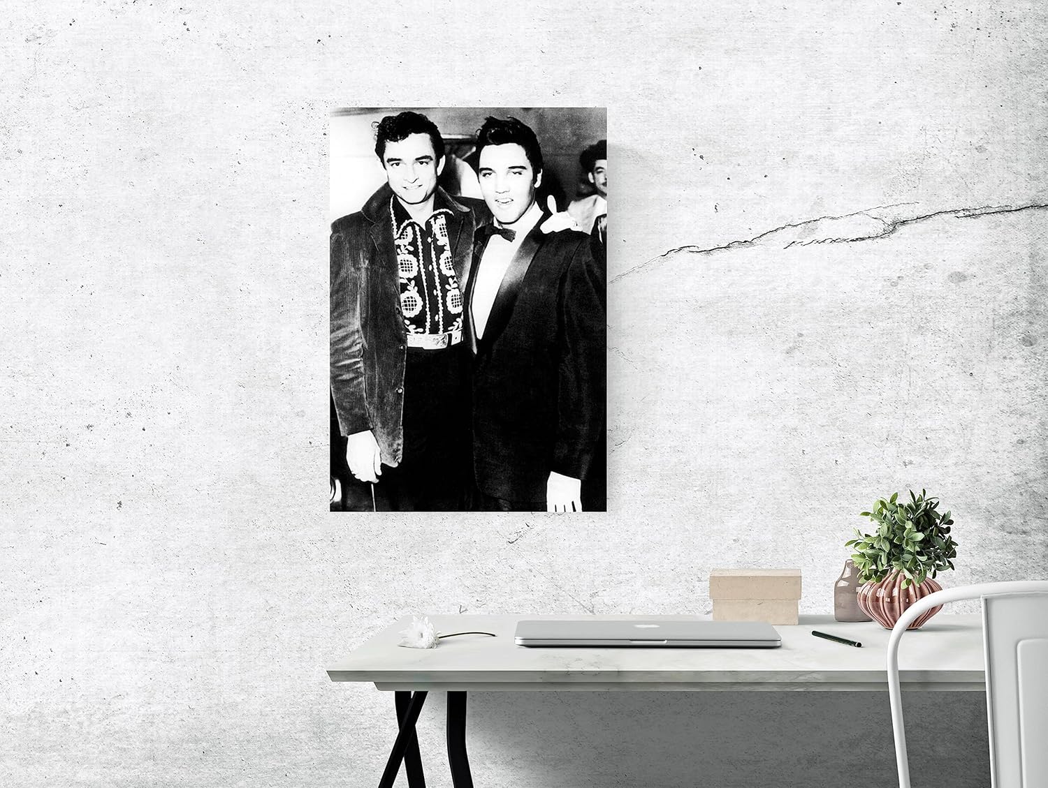 Johnny Cash & Elvis Presley Póster, Rock N’ Roll Legends, el hombre de negro y el rey del rock