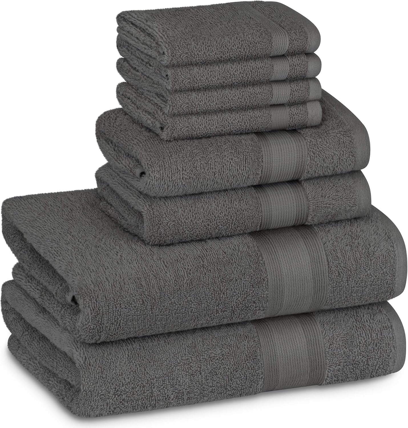 Adobella Juego de 8 toallas de baño, algodón peinado de alta calidad, altamente absorbentes, súper suaves, de secado rápido, 2 toallas de baño, 2