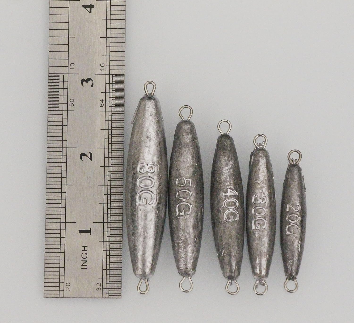 Kit de plomos de arrastre en línea, pesos de pesca de plomo de doble anillo, bala de plomoplomizo de oliva para pesca de agua salada y agua dulce